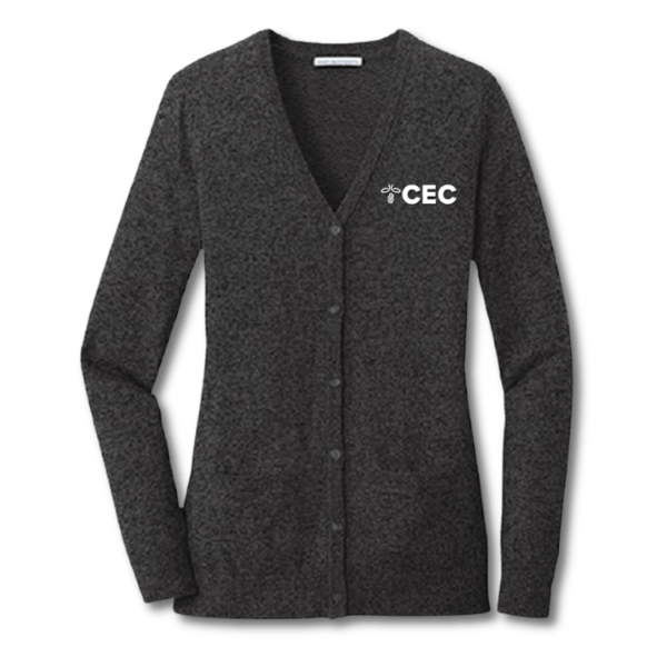 Ladies Branded Heathered Cardigan